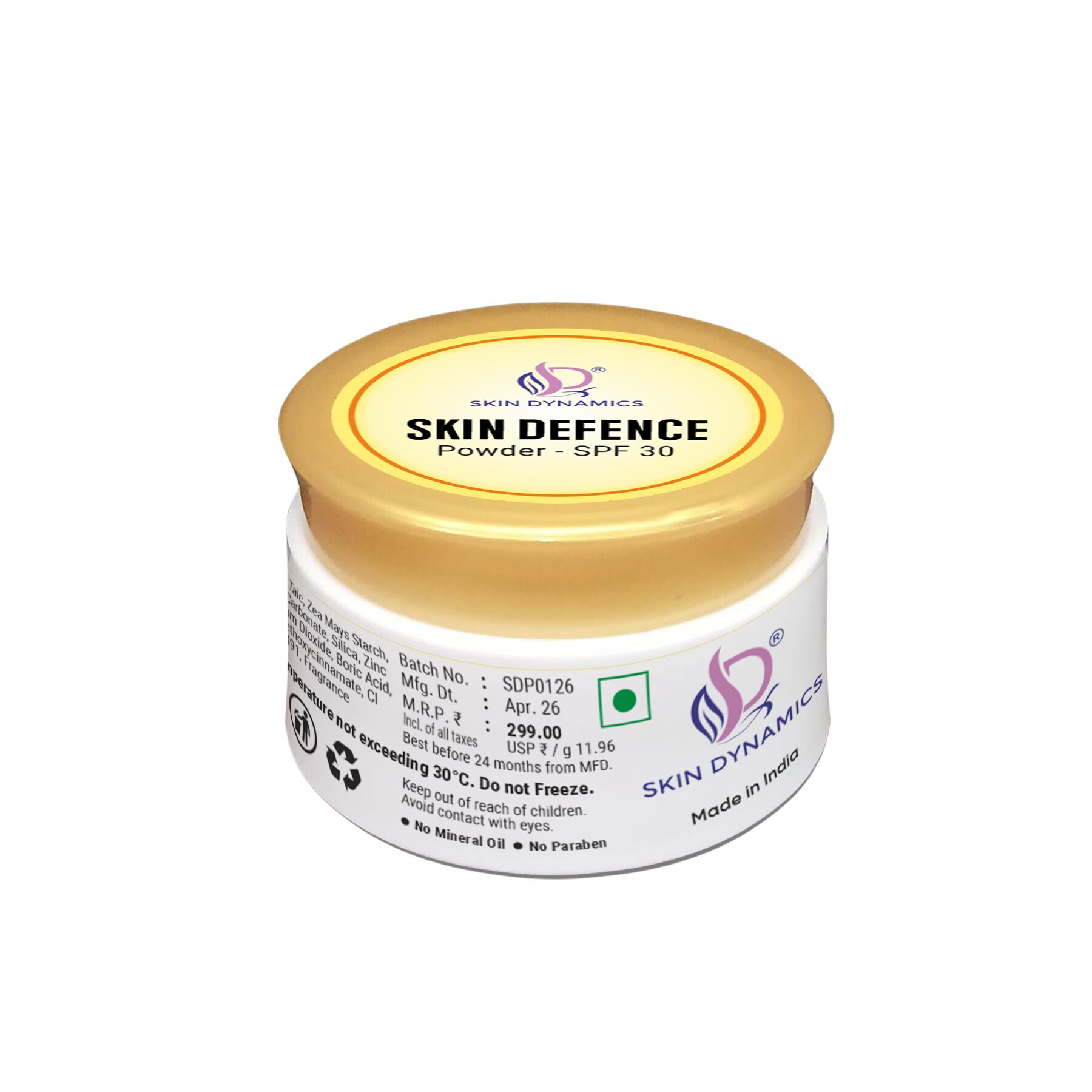 SKIN DYNAMICS SKIN DEFENCE Powder - SPF 30 -25gm - Image 3