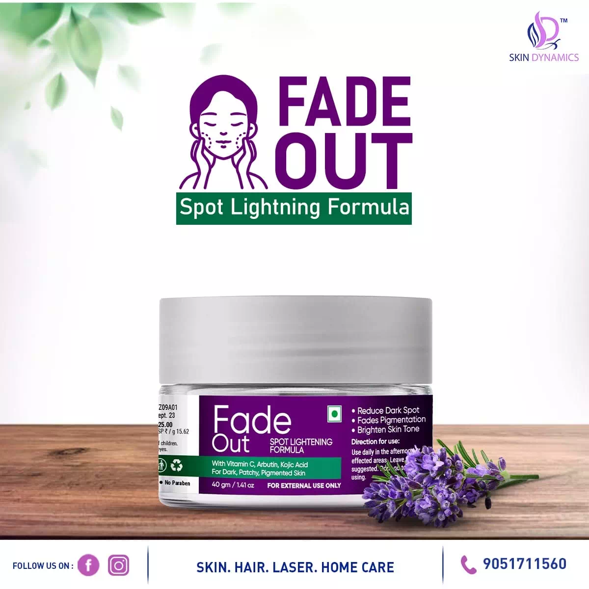 Fade Out Spot Lightening Formula - 40 gm Jar