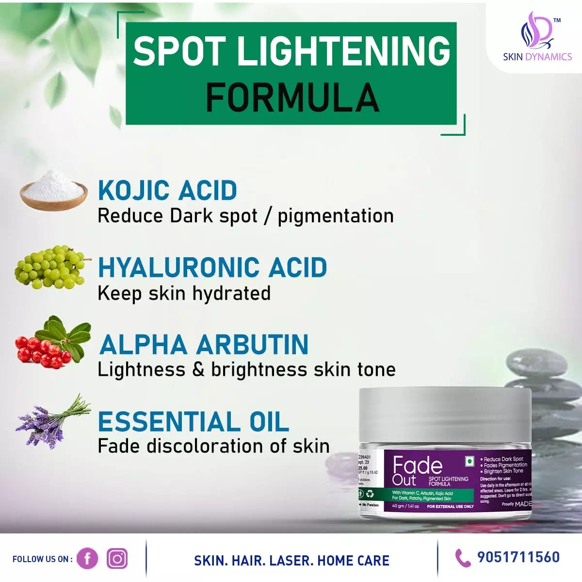 Fade Out Spot Lightening Formula - 40 gm Jar - Image 2